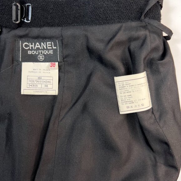 CHANEL midi pencil skirt with vintage gold CC buttons 38EU 6US Made in France - Picture 5 of 5